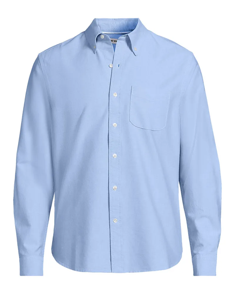 Lands' End Oxford-Hemd Sail Rigger Classic Fit, Herren, Größe tall, Blau, Baumwolle, by Blau