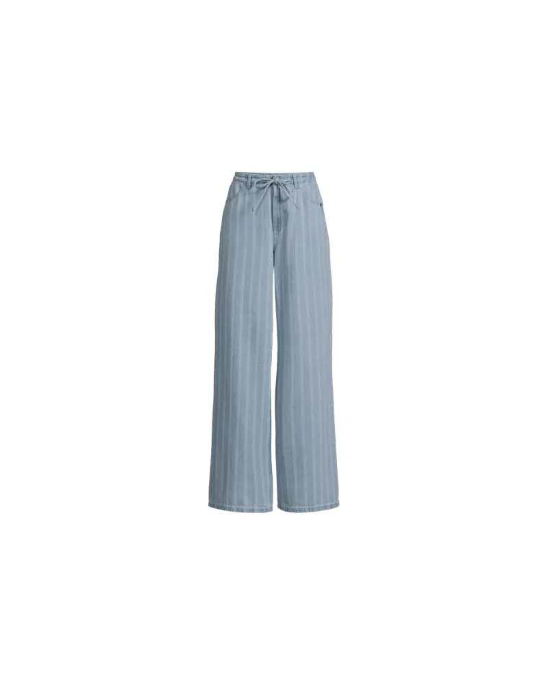 Lands' End Gemusterte Jeans mit weitem Bein High Waist, Damen, Größe regular, Blau, by Blau