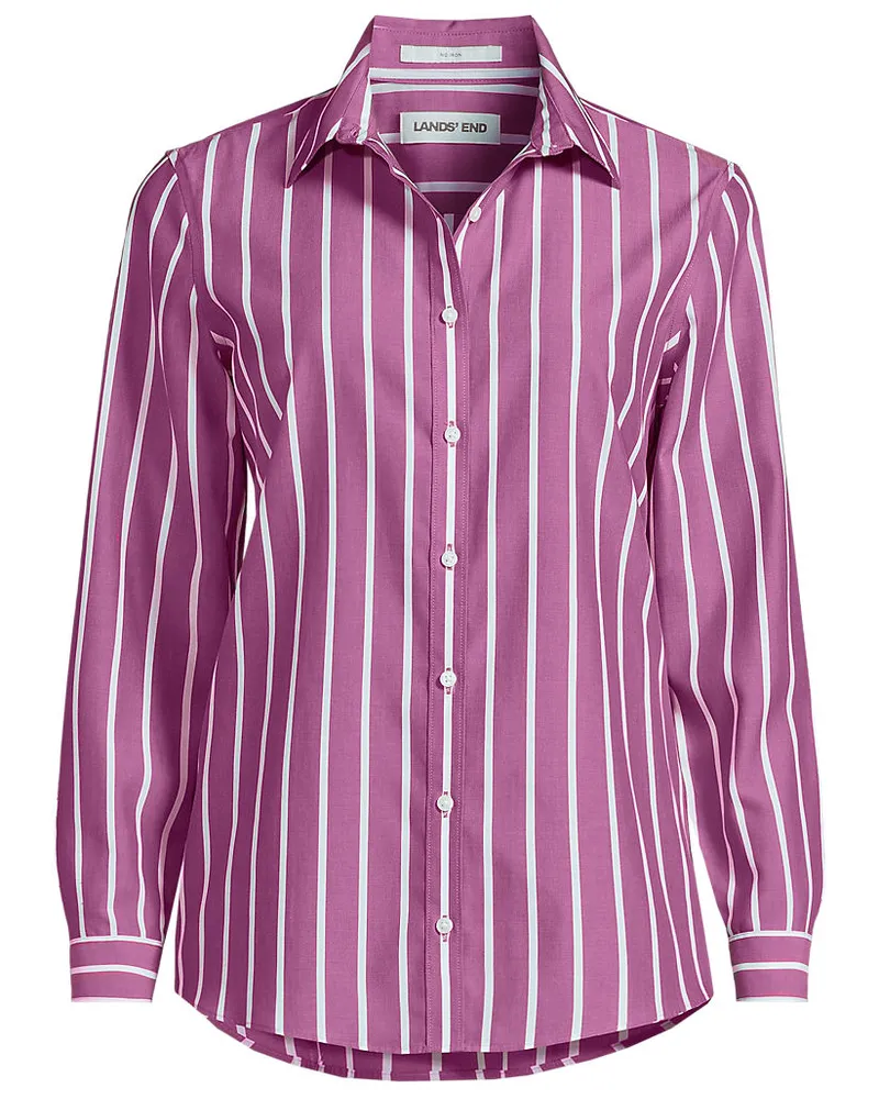Lands' End Bügelfreie Baumwoll-Bluse, Damen, Größe plus, Pink, Baumwolle, by Pink