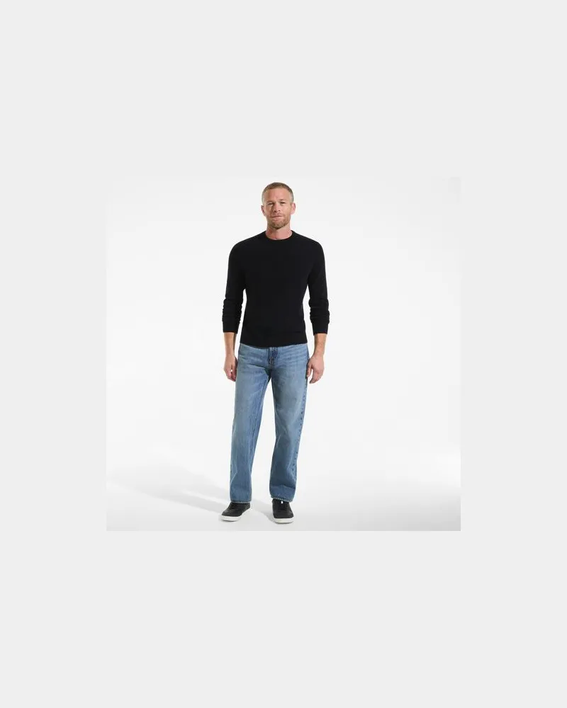 Lands' End Kaschmirpullover mit rundem Ausschnitt, Herren, Größe:52-54 tall, Schwarz, Kaschmir, by Schwarz