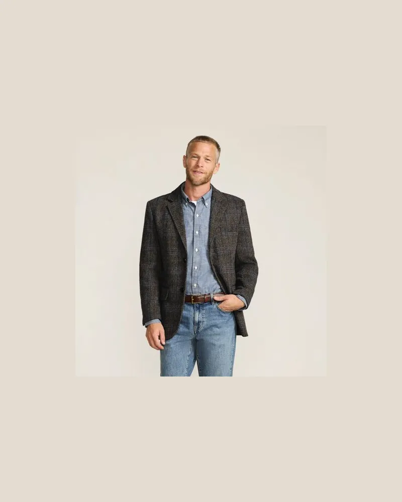 Lands' End Harris Tweed Blazer, Damen, Größe regular, Braun, Wolle, by Braun