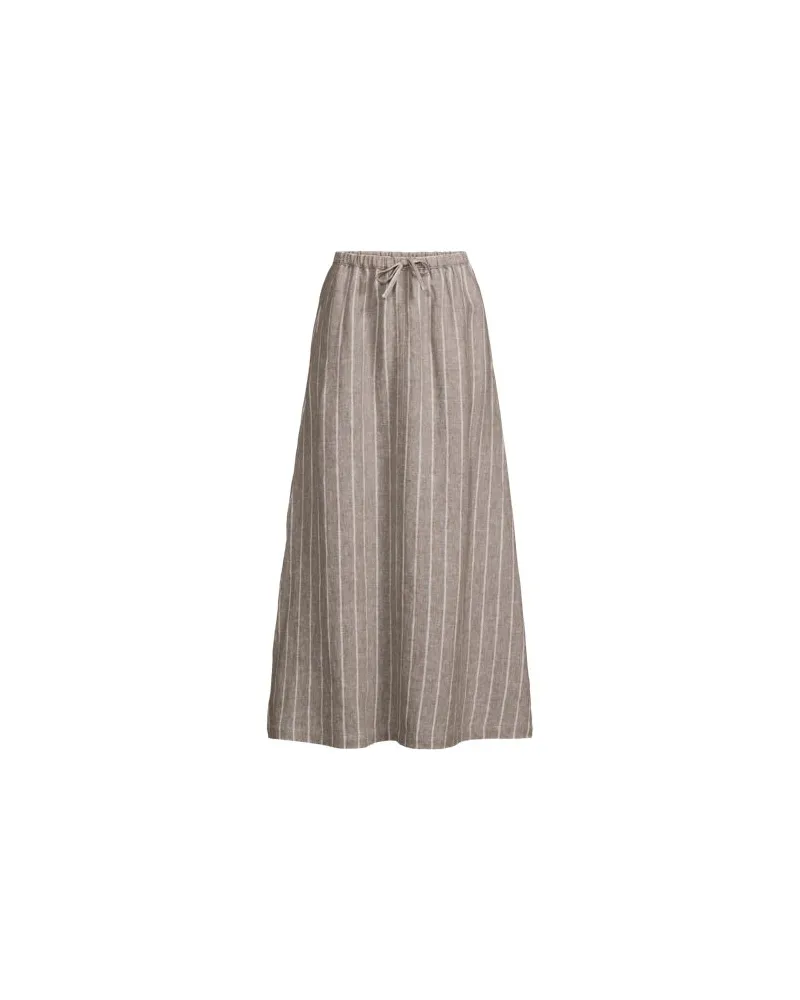 Lands' End Leinen-Midirock, Damen, Größe plus, Beige, Leinen, by Beige