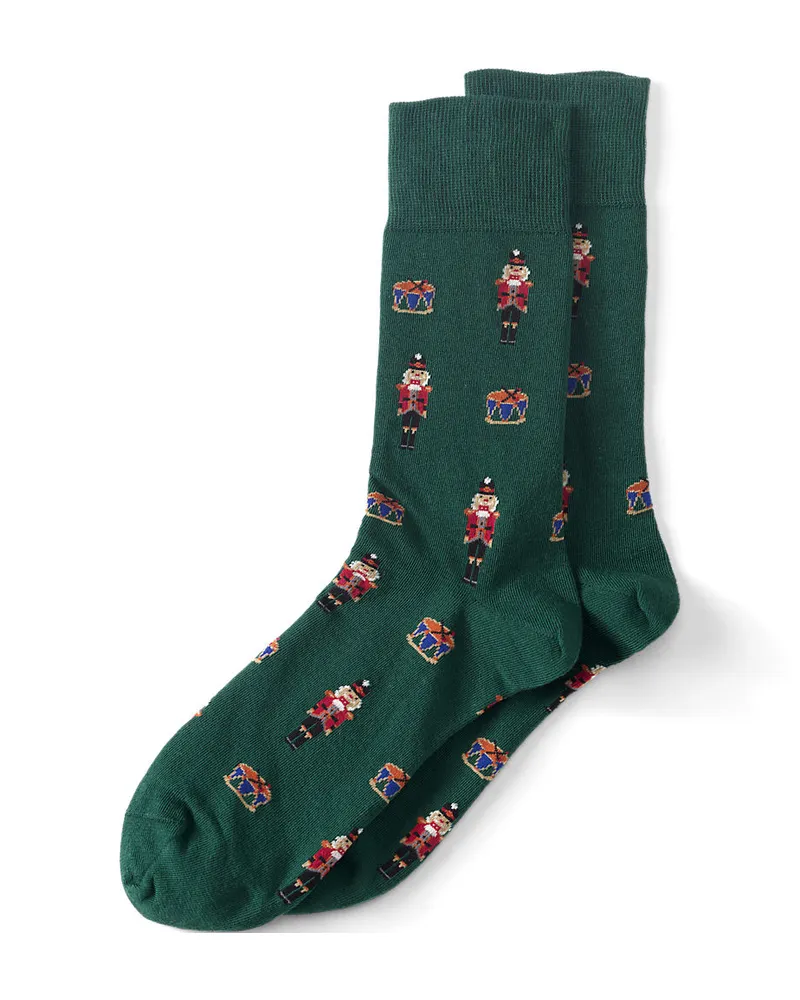 Lands' End Anzug-Socken, gemustert, Herren, GrÃ¶ÃŸe:null regular, GrÃ¼n, Elasthan/Baumwoll-Mischung/Polyester-Mischung, by Grã¼n