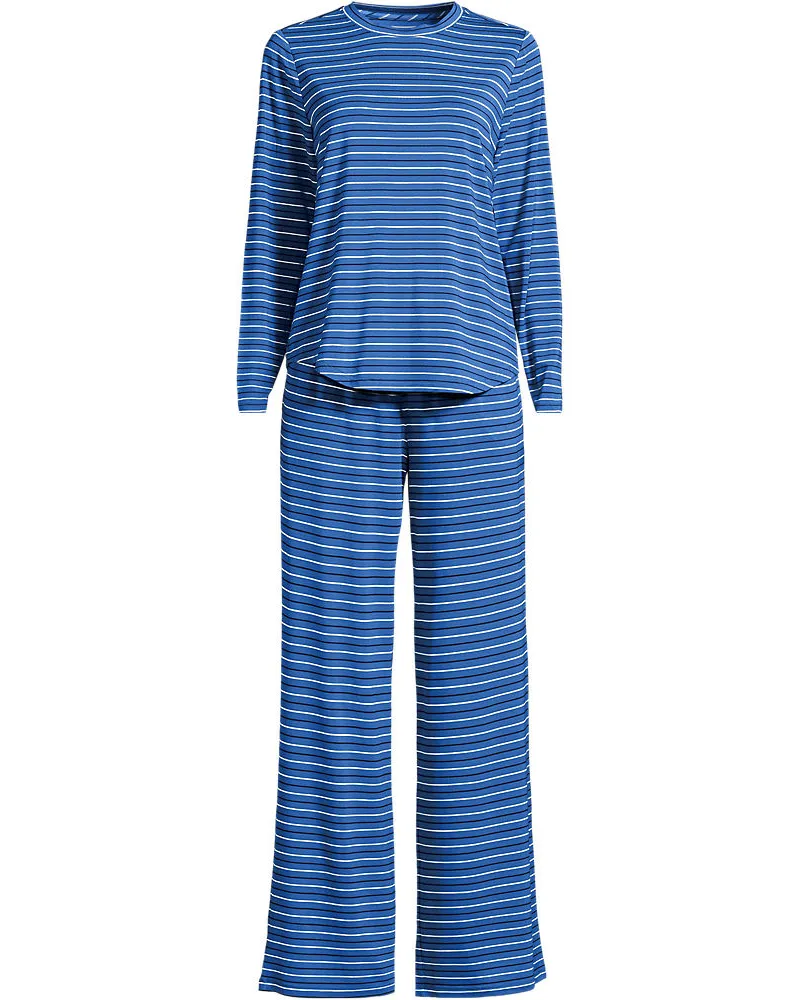 Lands' End Pyjama-Set mit Cooling-Finish, Damen, Größe plus, Blau, by Blau