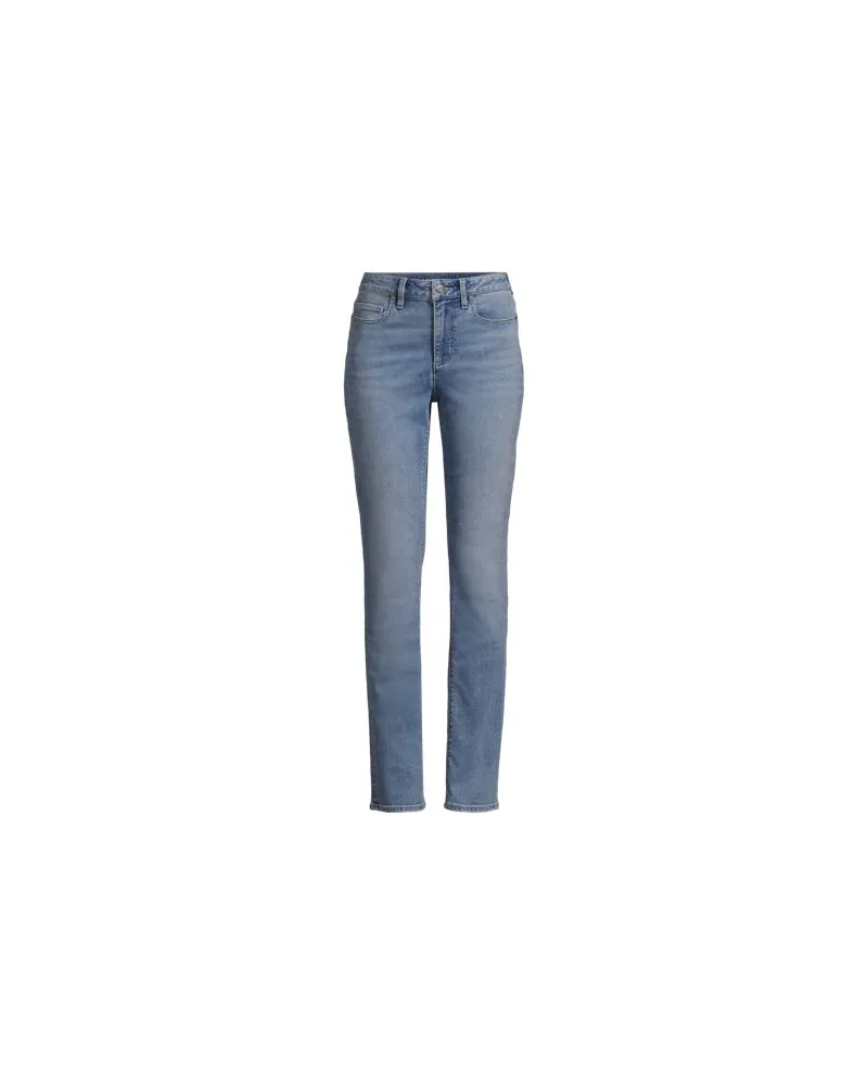 Lands' End Straight Fit Recover Jeans Mid Waist, Damen, Größe plus, Blau, Elasthan/Baumwoll-Mischung/Polyester-Mischung, by Blau