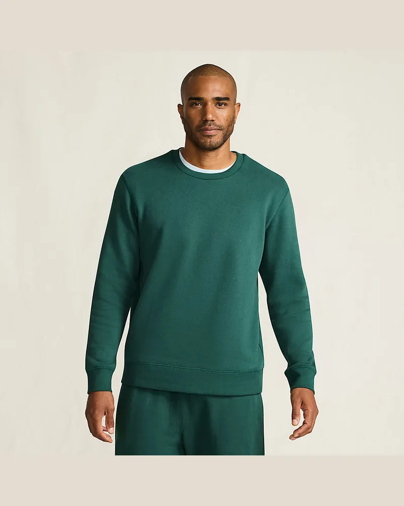 Lands' End Rundhals-Sweatshirt SERIOUS SWEATS, Herren, Größe regular, Grün, Baumwoll-Mischung/Polyester-Mischung, by Grün
