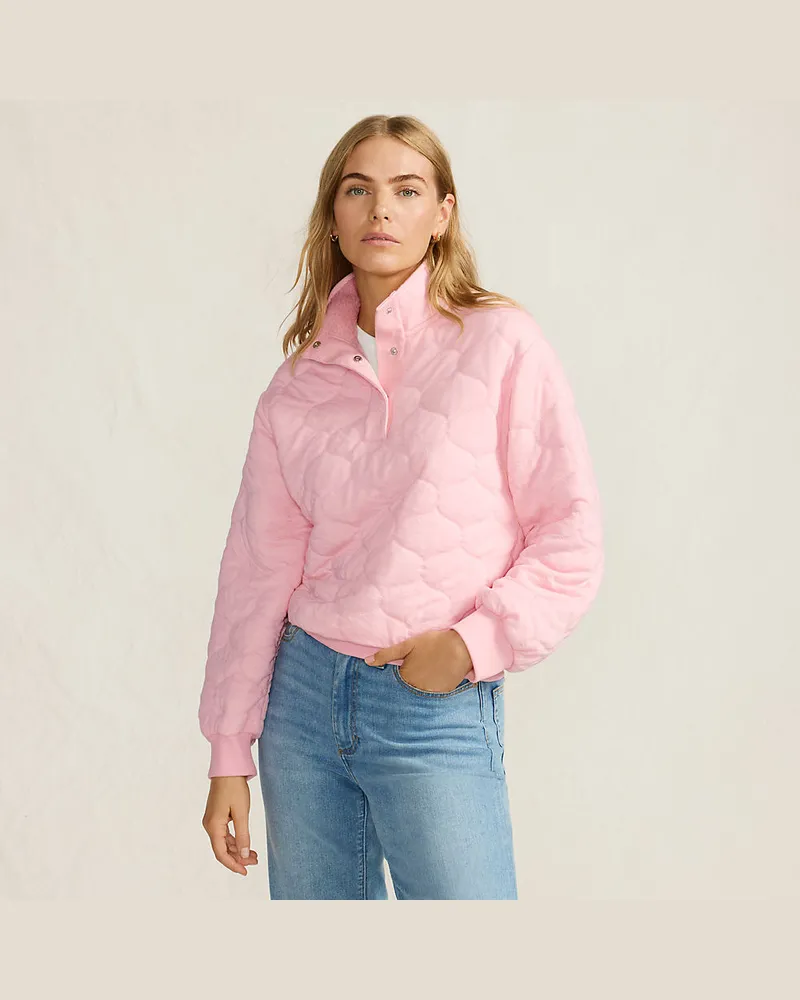 Lands' End Sweatshirt mit Steppung, Damen, Größe petite, Pink, Polyester/Viskose, by Pink