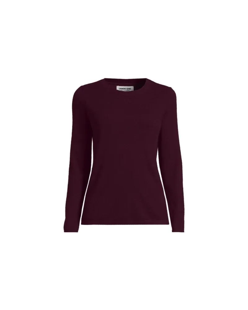 Lands' End Kaschmir-Pullover mit rundem Ausschnitt, Damen, Größe petite, Rot, Kaschmir, by Rot