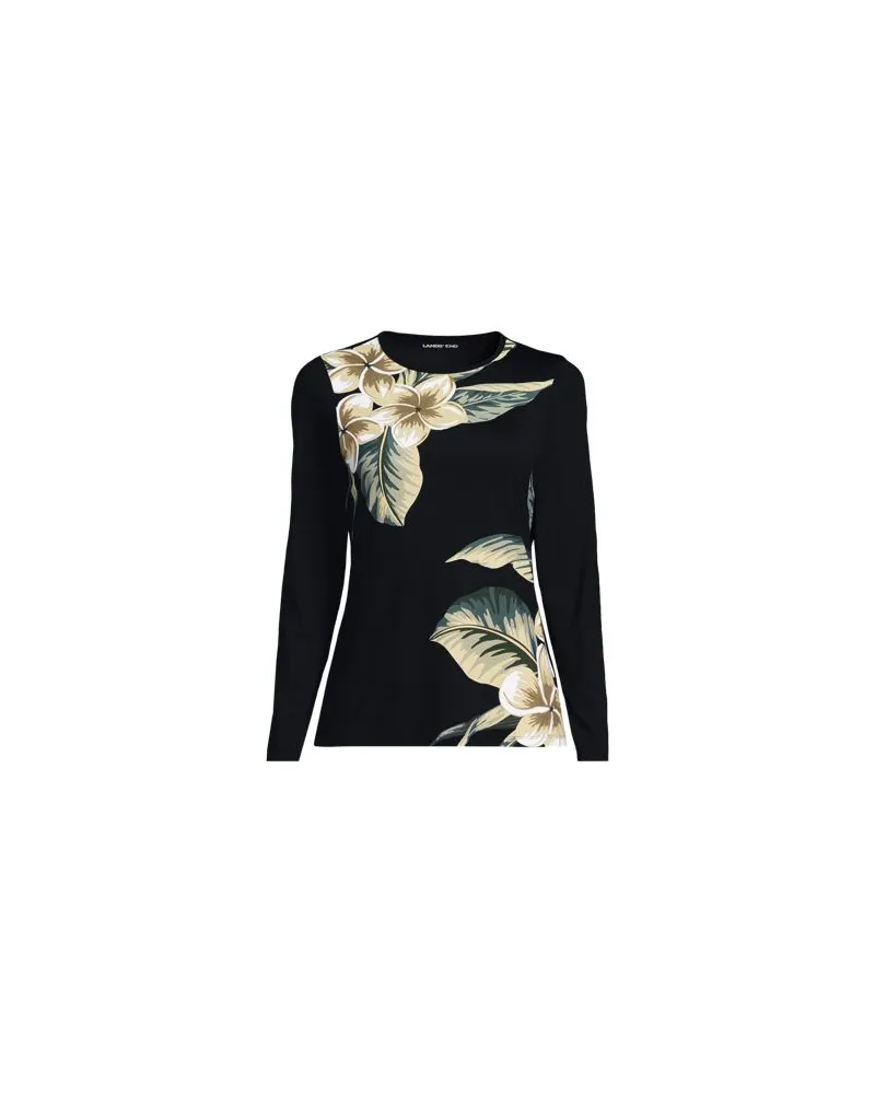 Lands' End Badeshirt, Damen, Größe regular, Schwarz, Nylon-Mischung, by Schwarz