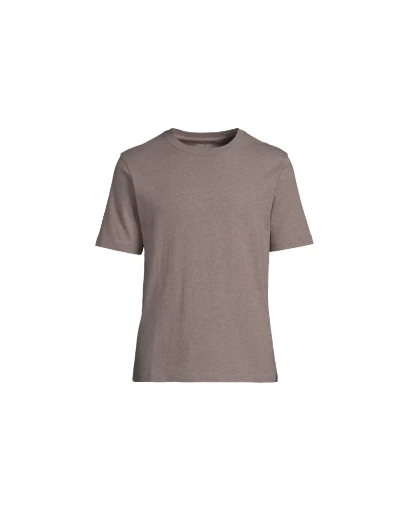 Lands' End Super-T Kurzarm-Shirt, Classic Fit, Herren, Größe:48-50 regular, Braun, Baumwolle, by Braun
