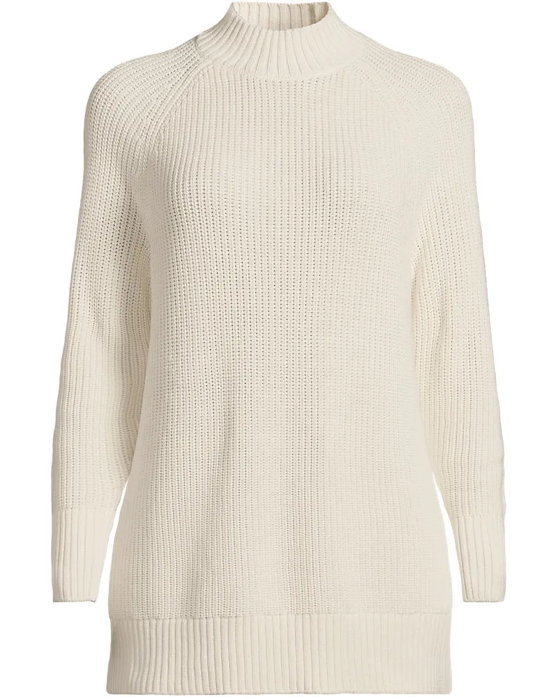 Lands' End Stehkragen-Pullover DRIFTER, Damen, Größe regular, Weiß, Baumwolle, by Weiß