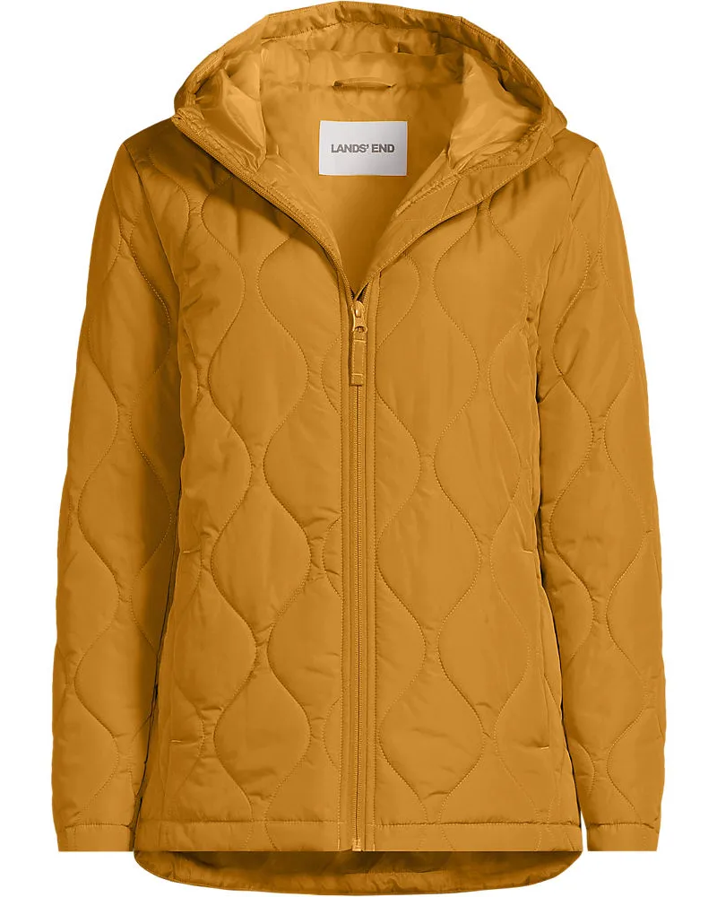 Lands' End Isolierte Steppjacke FeatherFree, Damen, Größe plus, Gelb, Polyester, by Gelb