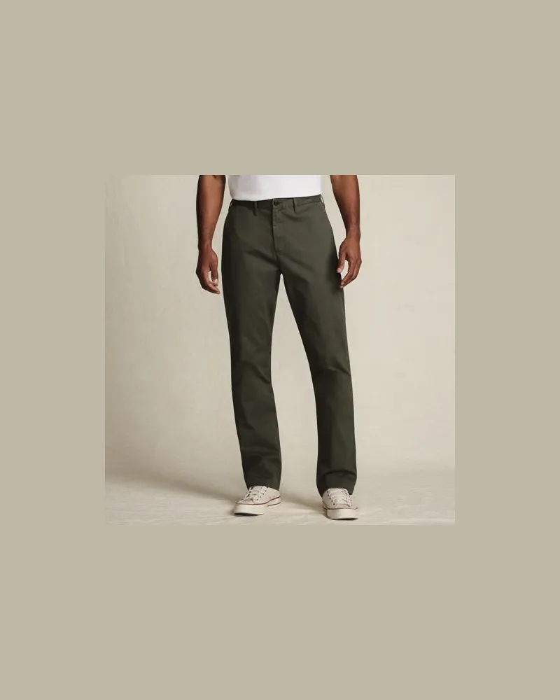 Lands' End Classic Fit Chinohose TRAVEL, Herren, Größe regular, Grün, Baumwoll-Mischung/Polyester-Mischung, by Grün