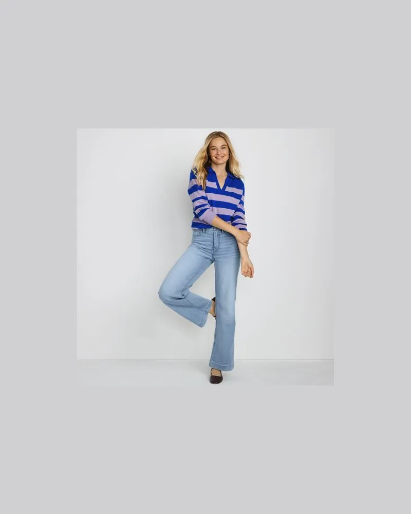 Lands' End Recover Jeans High Waist mit weitem Bein, Damen, Größe regular, Blau, by Blau