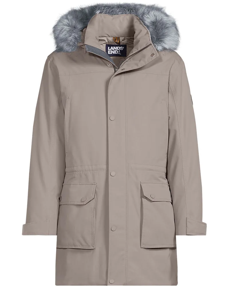 Lands' End EXPEDITIONS Daunenparka, Herren, Größe regular, Beige, Polyester, by Beige