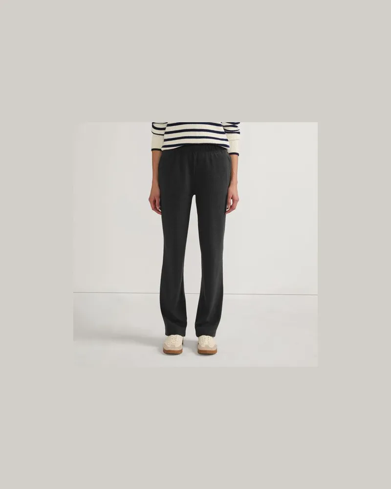 Lands' End Straight Fit Freizeithose SPORT KNIT, Damen, Größe:44-46 petite, Schwarz, Baumwolle, by Schwarz