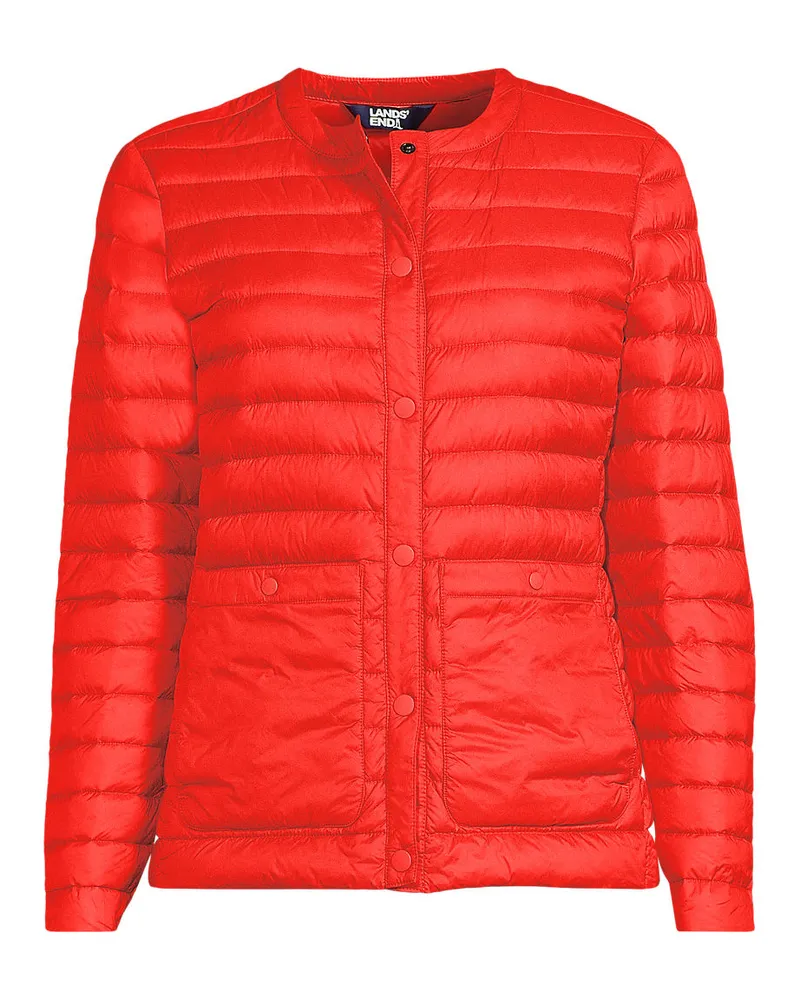 Lands' End Daunenjacke WANDERWEIGHT Verstaubar Ultraleicht, Damen, Größe regular, Orange, Nylon, by Orange