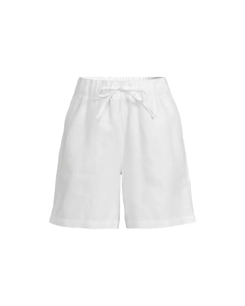Lands' End Leinen-Schlupfshorts, Damen, Größe regular, Weiß, Leinen, by Weiß