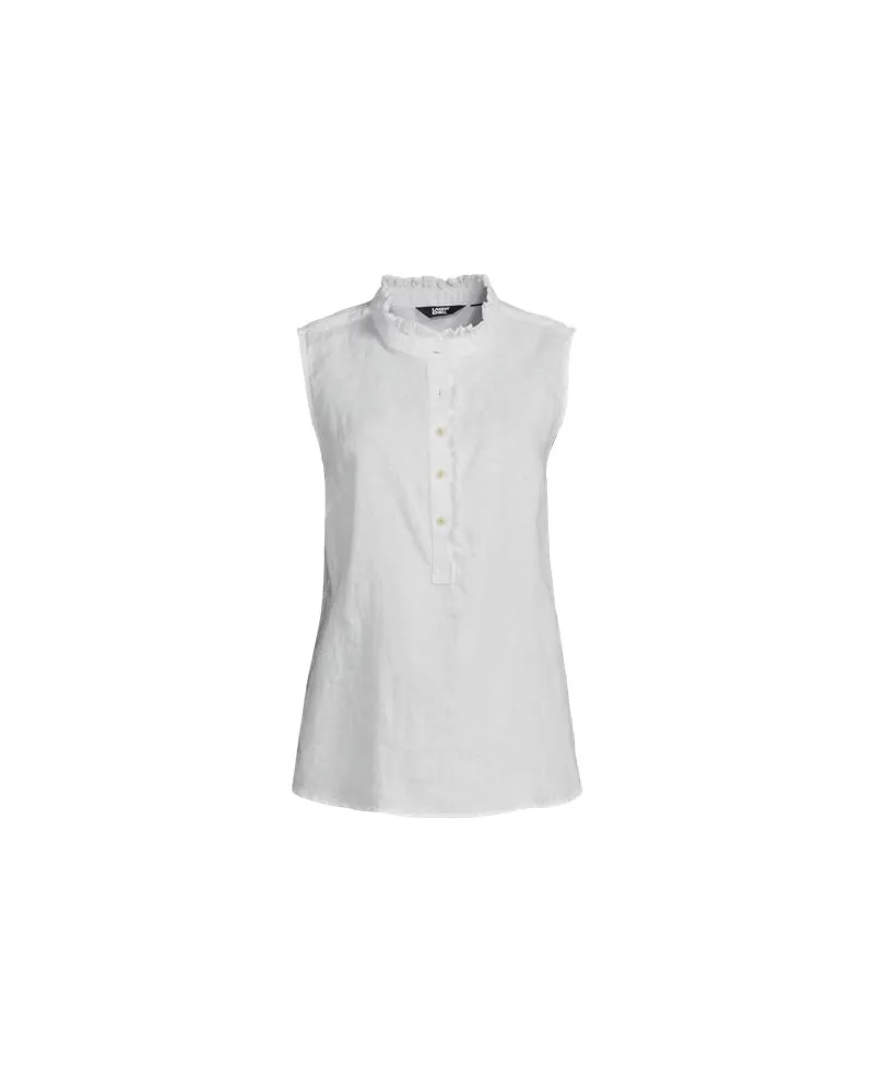 Lands' End Ärmelloses Top aus Leinen, Damen, Größe regular, Weiß, Leinen, by Weiß