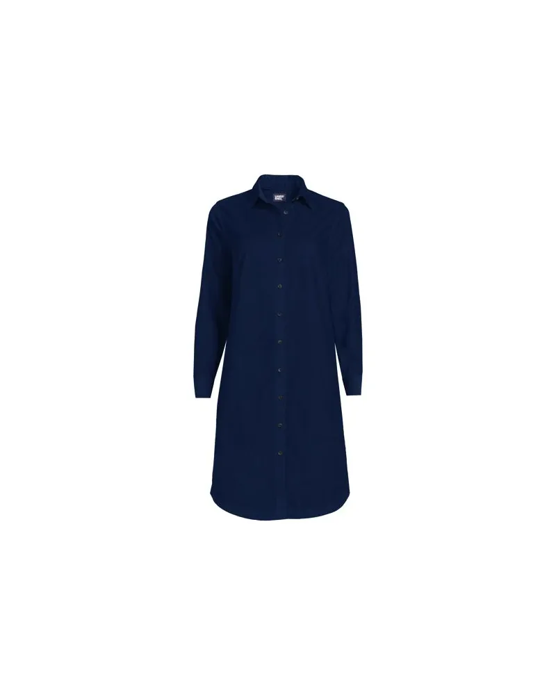 Lands' End Feincord-Blusenkleid aus Baumwolle, Damen, Größe:32-34 regular, Blau, Baumwolle, by Blau