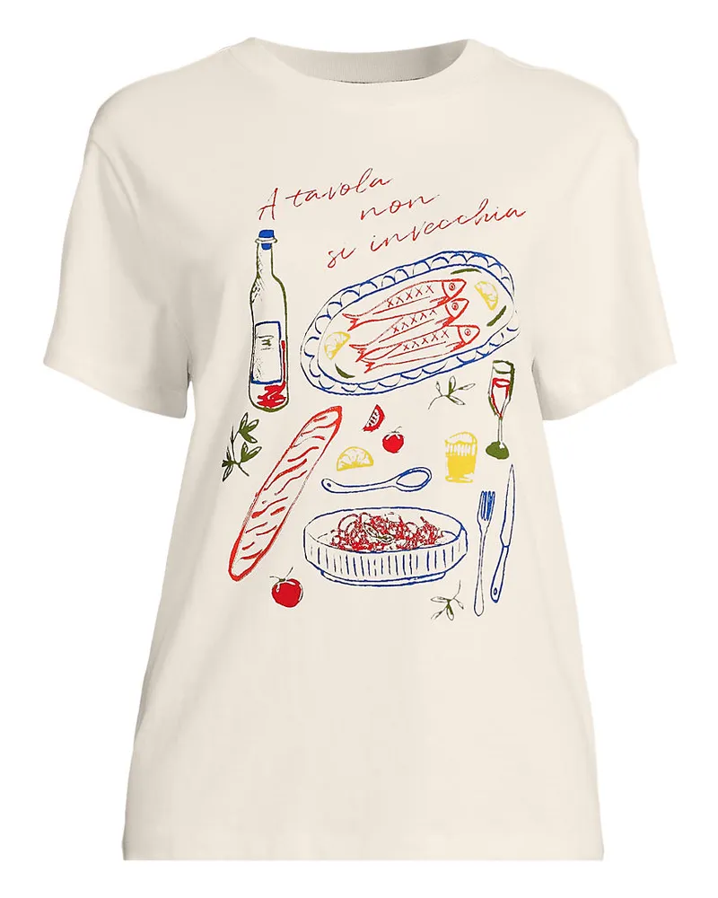 Lands' End Grafik-Shirt, Damen, GrÃ¶ÃŸe plus, WeiÃŸ, Baumwolle, by Weiãÿ