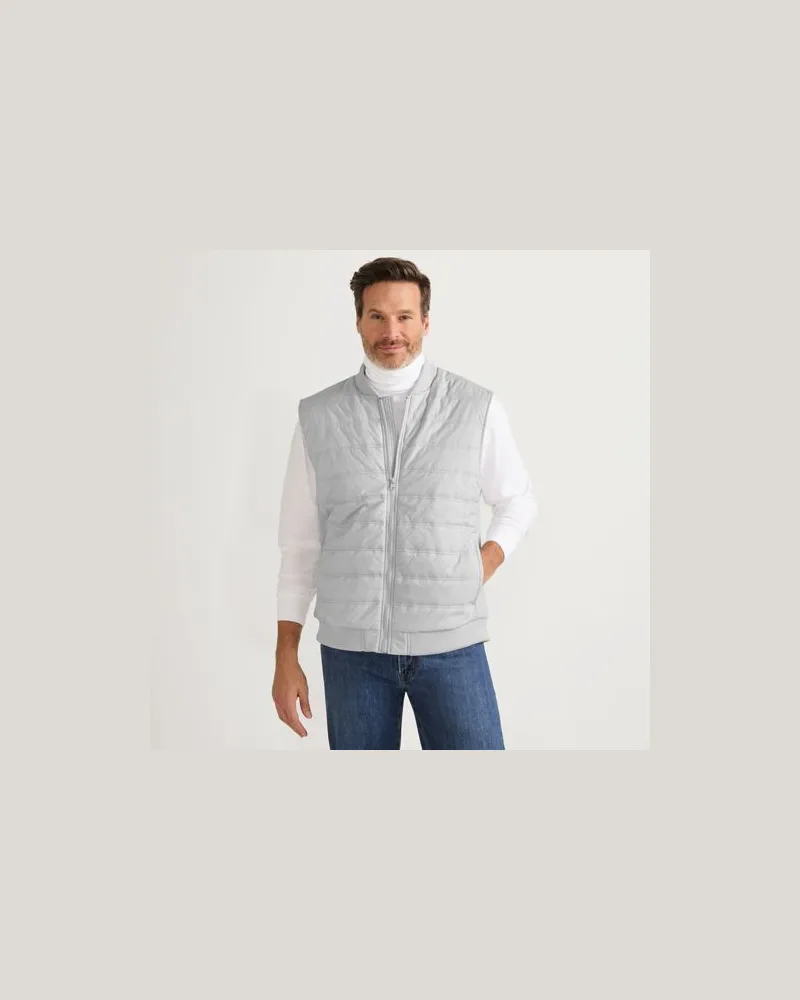 Lands' End Steppweste mit Strickseiten, Herren, Größe:60 regular, Blau, Nylon/Polyacryl/Polyester-Mischung, by Blau