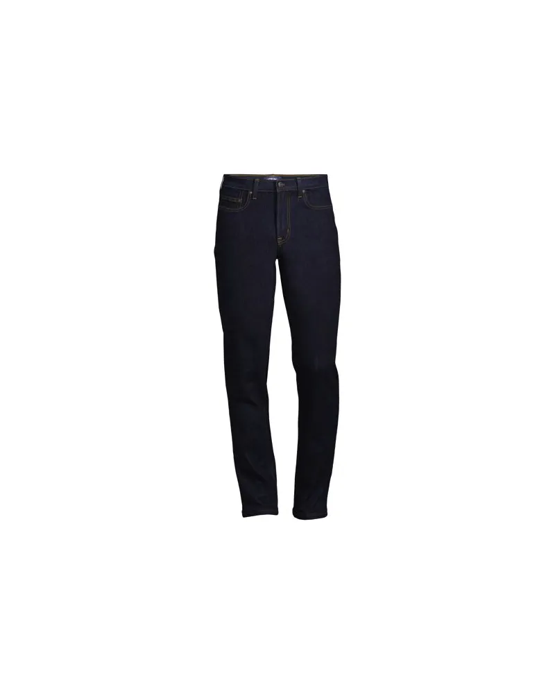 Lands' End Stretch-Jeans mit Flanellfutter, Straight Fit, Herren, Größe regular, Blau, by Blau