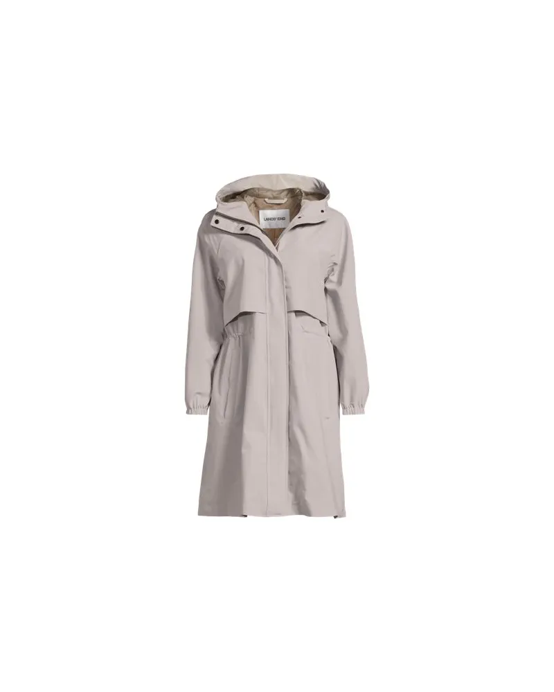 Lands' End Verstaubarer wasserdichter Squall Regenmantel, Damen, Größe plus, Beige, Polyester, by Beige