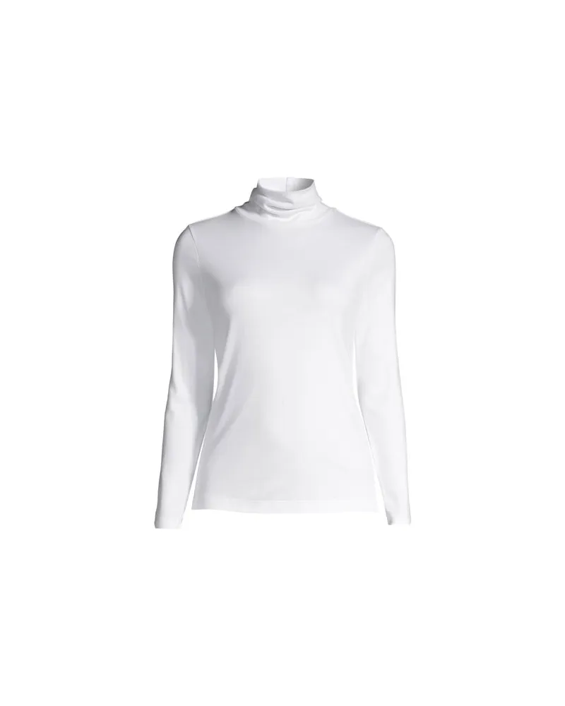 Lands' End Rollkragenshirt aus Supima, Damen, Größe plus, Weiß, Baumwolle, by Weiß