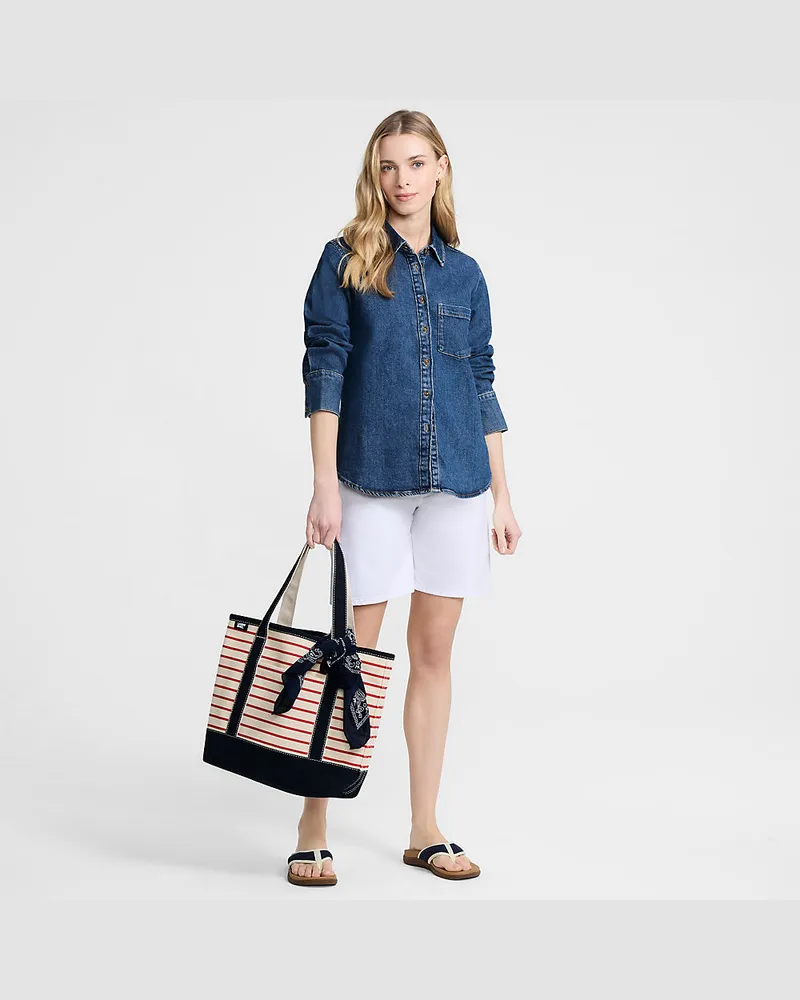 Lands' End Jeanshemd, Damen, Größe regular, Blau, Baumwoll-Mischung, by Blau