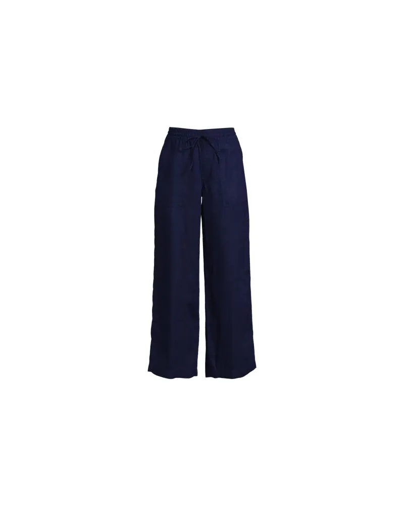 Lands' End Weite 7/8-Leinenhose mit Dehnbund, Damen, Größe:32-34 regular, Blau, Leinen, by Blau