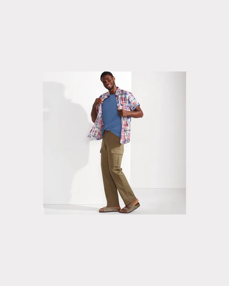 Lands' End Cargo-Hose mit Stretch, Classic Fit, Herren, Größe regular, Braun, Elasthan/Baumwoll-Mischung, by Braun