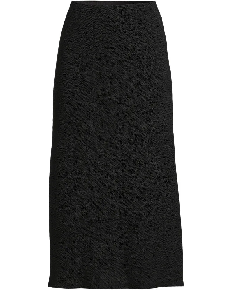 Lands' End Crinkle-Schlupfrock im Schrägschnitt, Damen, Größe regular, Schwarz, Lyocell (Viskose)/Polyester-Mischung, by Schwarz