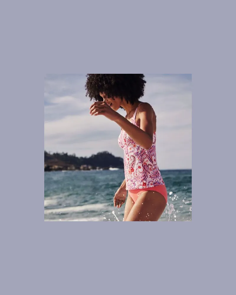 Lands' End Control-Bikinihose High Waist CHLORRESISTENT, Damen, Größe regular, Pink, Elasthan/Nylon-Mischung, by Pink