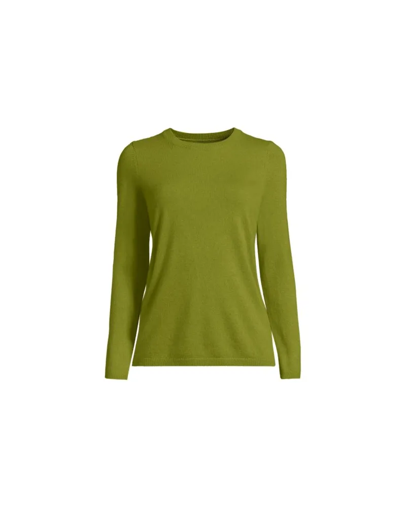 Lands' End Kaschmir-Pullover mit rundem Ausschnitt, Damen, Größe plus, Grün, Kaschmir, by Grün