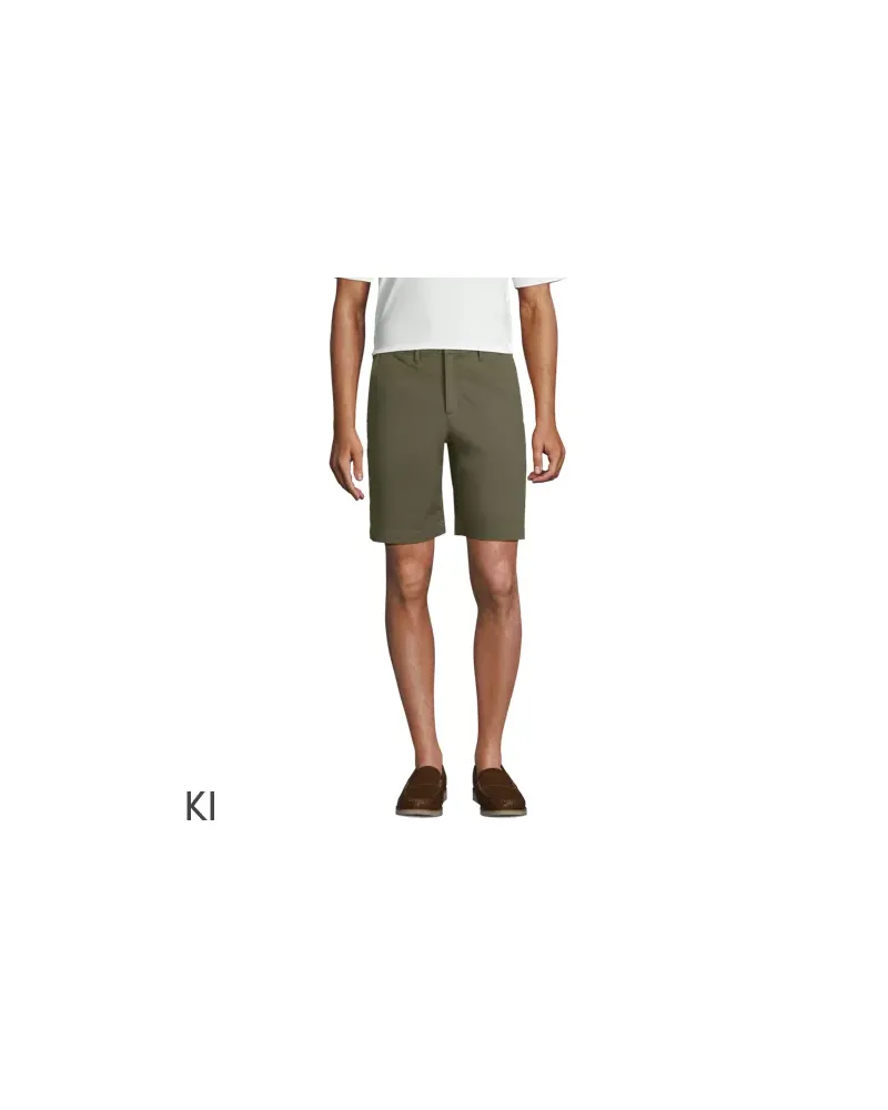 Lands' End Chino-Shorts mit Stretch, Classic Fit, Herren, Größe regular, Grün, Baumwoll-Mischung, by Grün