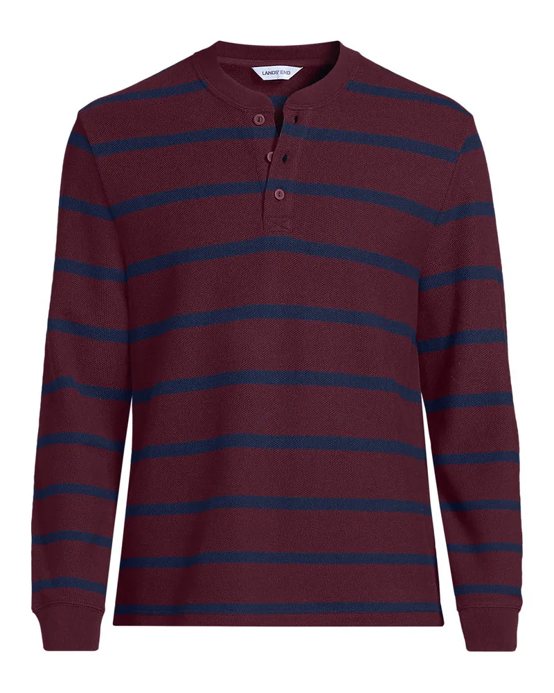 Lands' End PiquÃ©-Henleyshirt, Herren, GrÃ¶ÃŸe regular, WeiÃŸ, Baumwolle, by Weiãÿ