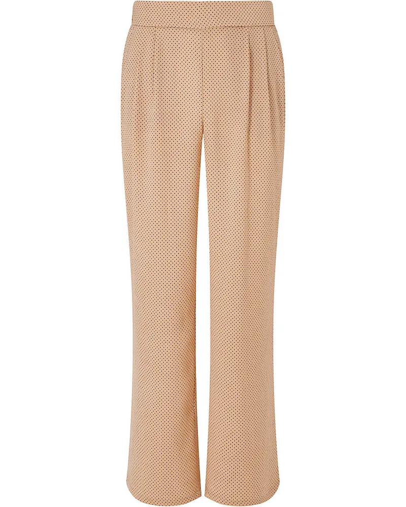 Lands' End Fließende Satinhose mit weitem Bein, Damen, Größe regular, Beige, Polyester-Mischung, by Beige