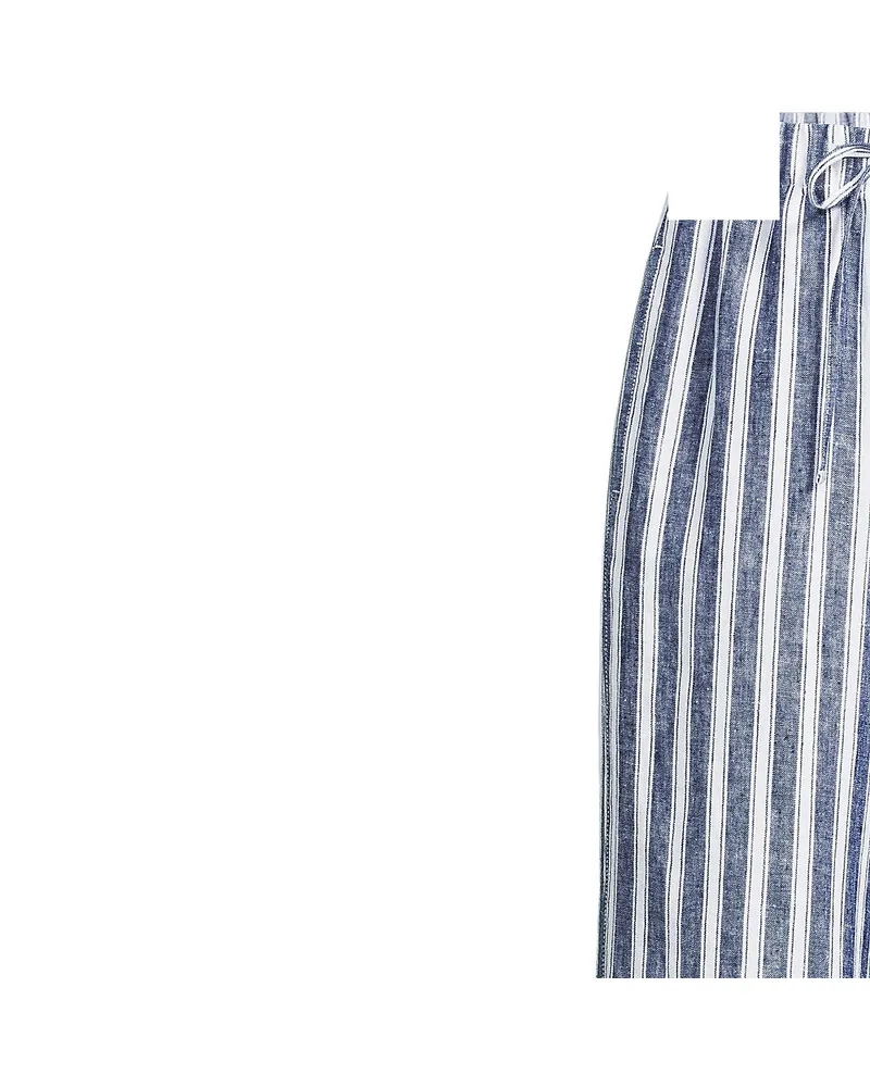 Lands' End Weite Premium Reinleinen-Schlupfhose, Damen, Größe regular, Blau, Leinen, by Blau