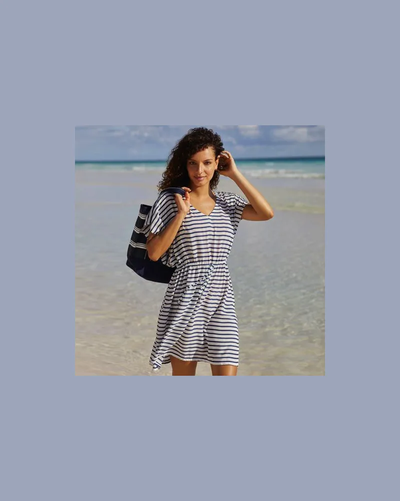 Lands' End Kaftankleid, Damen, Größe regular, Weiß, Baumwolle Modal, by Weiß