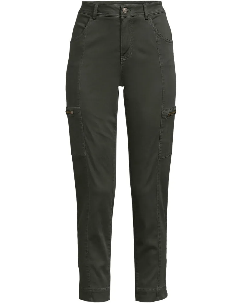 Lands' End 7/8-Cargohose aus Lyocell-Mischung Mid Waist, Damen, Größe:34 regular, Grün, Baumwolle/Baumwoll-Mischung, by Grün