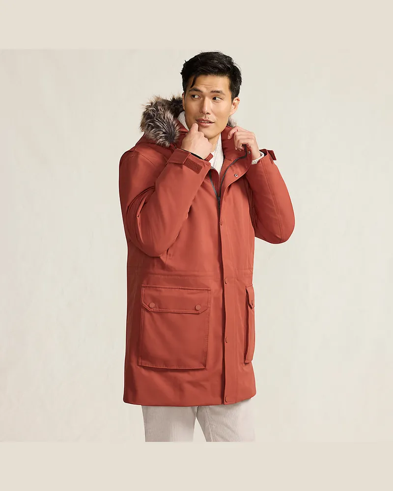 Lands' End EXPEDITIONS Daunenparka, Herren, Größe regular, Braun, Polyester, by Braun