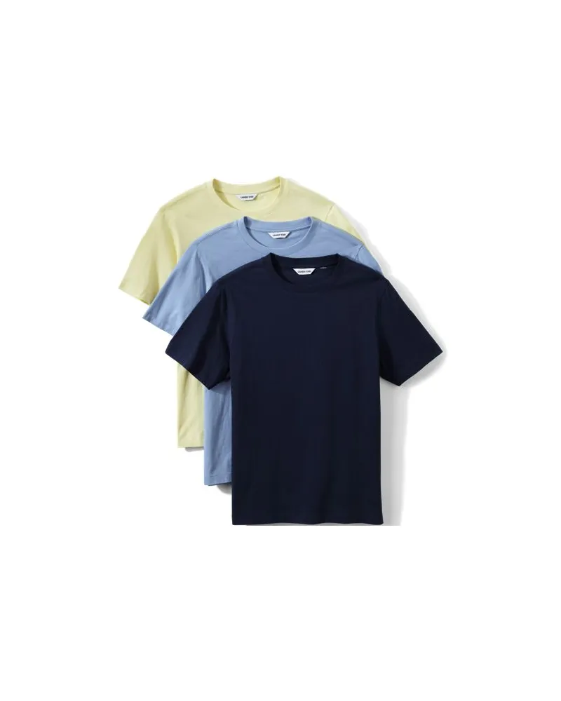 Lands' End Kurzärmelige Rundhalsshirts im 3er-Set, Herren, Größe:44-46 regular, Sonstige, by Sonstige