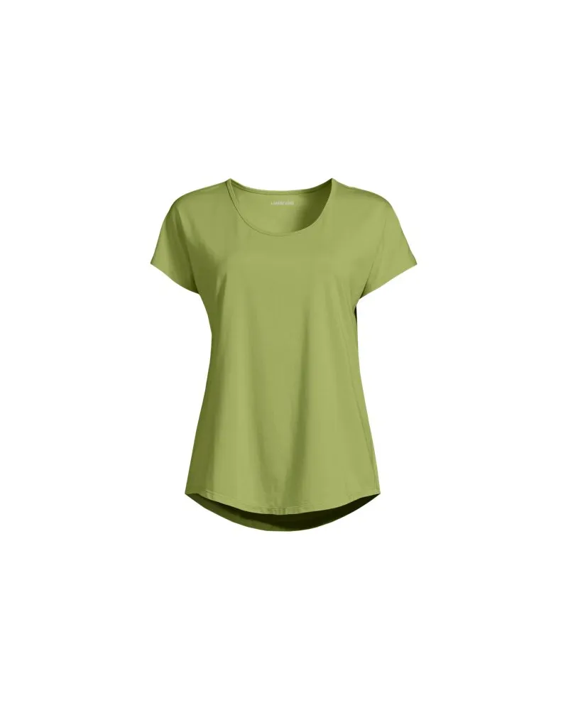Lands' End Shirt aus Baumwolle/Modal-Mix mit Ballett-Ausschnitt, Damen, Größe plus, Grün, Baumwolle Modal, by Grün
