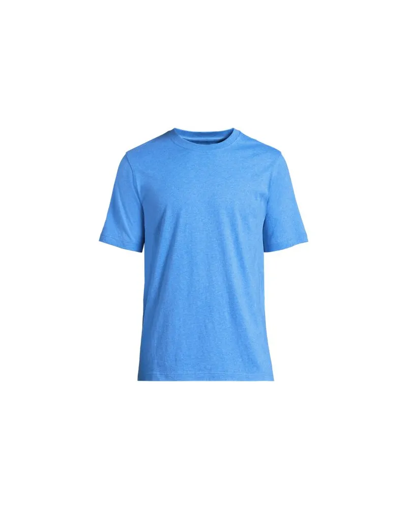 Lands' End Super-T Kurzarm-Shirt, Classic Fit, Herren, Größe:56-58 regular, Blau, Baumwolle, by Blau