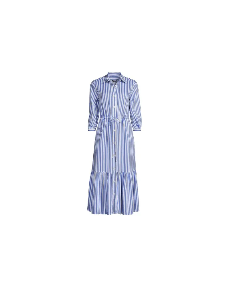 Lands' End Midi-Hemdblusenkleid, Damen, Größe:44-46 regular, Blau, Viskose, by Blau