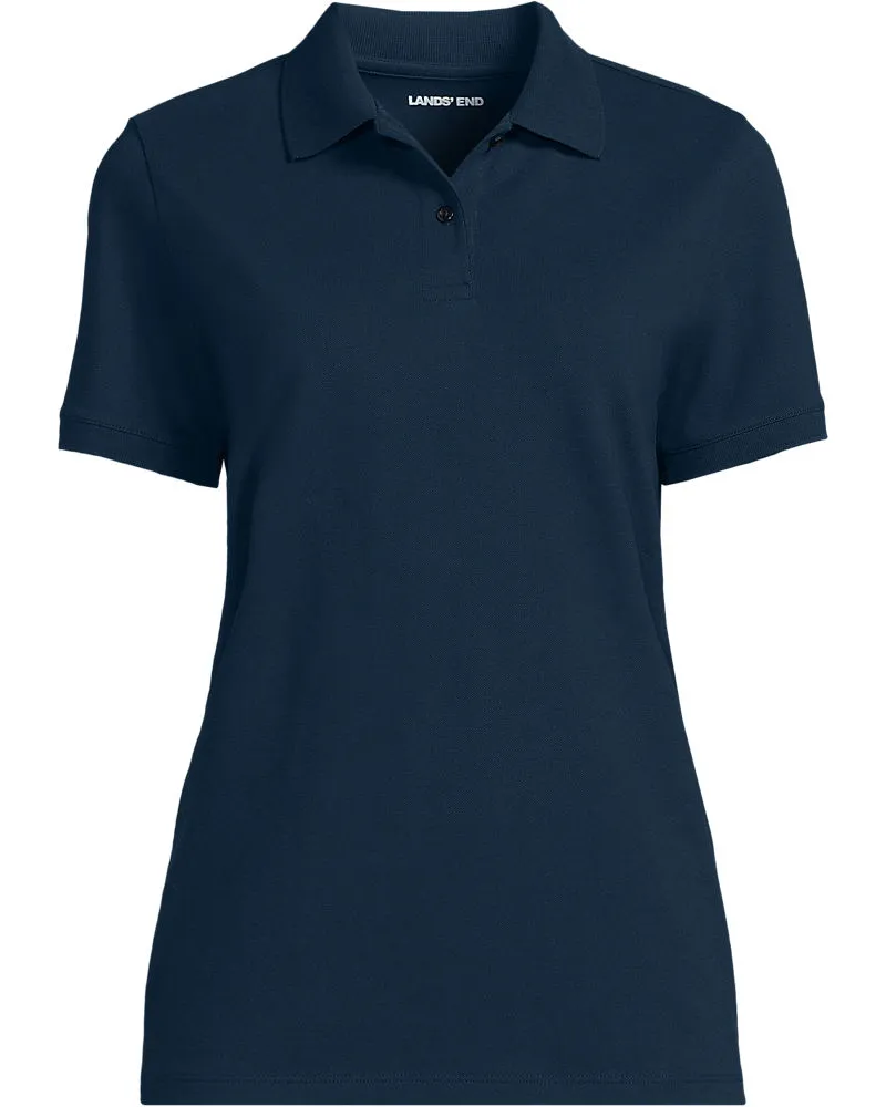 Lands' End Piqué-Poloshirt, Damen, Größe petite, Blau, Baumwoll-Mischung, by Blau