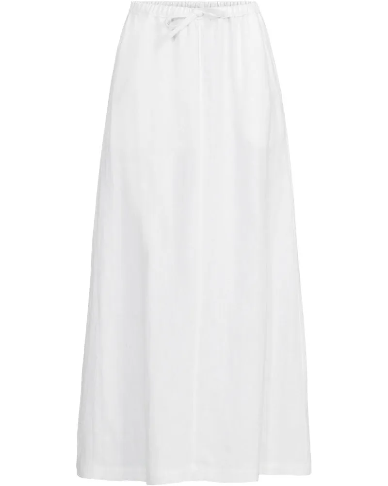 Lands' End Leinen-Midirock, Damen, Größe plus, Weiß, Leinen, by Weiß