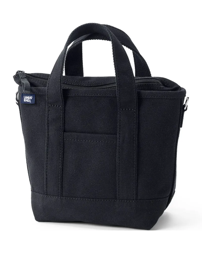Lands' End Kleine farbige Canvastasche mit Reißverschluss, Damen, Größe:null regular, Schwarz, Baumwolle, by Schwarz
