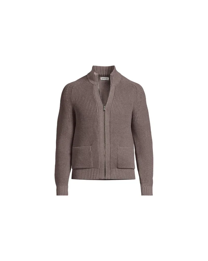 Lands' End Drifter Cardigan mit Reißverschluss, Herren, Größe regular, Braun, Baumwolle, by Braun
